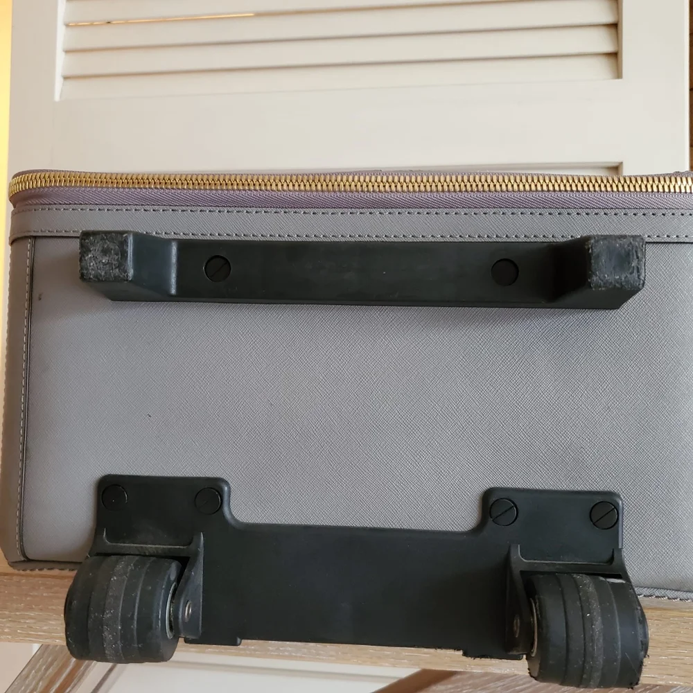 henri bendel Gray Leather Carry-On Cabin Suitcase